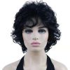 Black high-temperature silk wig women's short curly hair rose net chemical fiber headgear - MF05FF