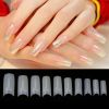 500pcs/Box Natural Style Nail Capsules Artificial Tips Full Cover Nails French Manicure False Nail for Beauty Salon Women - Nature