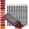 12Pcs Professional Waterproof Lipliner Pencil Smooth Natural Lip Liner Pen Lip Long Lasting Moisturizer Cosmetic Makeup - 12Pcs