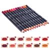12Pcs Professional Waterproof Lipliner Pencil Smooth Natural Lip Liner Pen Lip Long Lasting Moisturizer Cosmetic Makeup - 12Pcs