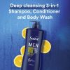 Suave Men Citrus Rush 3-in-1 Shampoo Conditioner Body Wash, All Hair Types 28 oz - Suave