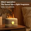 200ml Flame Humidifier Three Color LED Light Air Humidifier Smart Timing Electric Aromatherapy Diffuser Simulation Fire Effect - white - China