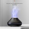 Newest RGB Flame Aroma Diffuser 130Ml 3d Colorful Flame Humidifier Fire Volcano Diffuser Flame - Black