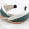 Womens Wide Headband Color Matching Turban Hairband Hair Accessories, Green Pink - Default