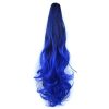 Ponytail Extension Claw Curly Wavy Clip-on Hairpiece One Piece Long Ponytail Hair Extensions,Royal Blue - Default