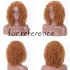 Light Coffee Afro Hair Wig Short Curly with Bangs Fluffy Wigs Synthetic Hair Full Wig,16 inch - Default