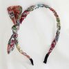 Red Flower Thin Headband Bowknot Skinny Hairband Hair Accessories for Womens Girls - Default