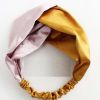 Pink Yellow Color Matching Headband Knotted Wide Hairband Hair Ribbon Hair Accessories Hair Wrap - Default