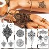 Temporary Tattoo For Women Men Mandala Henna Flower Tattoo - A