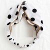 Black Retro Polka Dot Headband Criss Cross Wide Hairband Hair Ribbon Hair Accessories Hair Wrap - Default