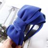 Blue Womens Handmade Large Bowknot Wide Hairband Fabric Headband Hair Loop - Default
