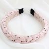 Pink Sponge Twist Braided Heandband Women Dots Thick Headband Hair Accessories Hair Band - Default