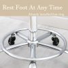 CoVibrant Wide Rolling Stool with Locking Wheels Footrest Adjustable Height Swivel for Salon Kitchen - White