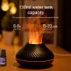 Newest RGB Flame Aroma Diffuser 130Ml 3d Colorful Flame Humidifier Fire Volcano Diffuser Flame - Black