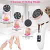17Pcs Electric Foot Callus Remover with Vacuum Foot Grinder Rechargeable Foot File Dead Skin Pedicure Machine - White