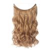 Fish Line Natural Fiber Hairpiece Hair Extension Long Women Curly Straight Wig - 04