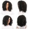 Women Fashion African Black Short Curly Wavy Hair Heat Resistant Wig Hairpiece - Black