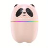 220ML USB Panda Mini Humidifier; 7 Colors LED Aromatherapy Essential Oil Diffuser Spray - White