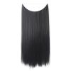 Fish Line Natural Fiber Hairpiece Hair Extension Long Women Curly Straight Wig - 01
