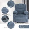 Vanbow.Recliner Chair Massage Heating sofa with USB and side pocket 2 Cup Holders (Blue) - as Pic