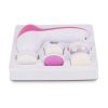 5 in 1 Electric Facial Cleansing Brush Exfoliater Deep Cleaning Face Massage Brush Skin Care Massage Spa 5 Heads - White