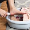 Portable Foot Bath Massage w/ A Small Tools - Pink - Health Care