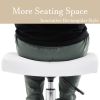 CoVibrant Wide Rolling Stool with Locking Wheels Footrest Adjustable Height Swivel for Salon Kitchen - White