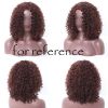 Dark Brown Afro Hair Wig Short Curly with Bangs Fluffy Wigs Synthetic Hair Full Wig,16 inch - Default