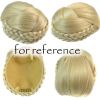 Braided Beige Hair Bun Hair Piece Updo Braided Hairpiece Hair Clip Women Girls Wig Party Wedding Dancing Hairdos - Default