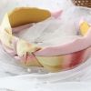 Women Knotted Wide Headband Pink Yellow Fabric Turban Headband Hair Accessories Hair Hoop - Default