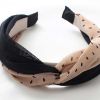 Wide Cross Headband Chiffon Polka Dot Hair Accessories Cloth Turban Headband for Women,Black Beige - Default
