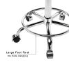CoVibrant Well Cushioned Adjustable Rolling Stool with Wheels Back Foot Rest for Office Desk Home Kitchen Massage Medical Lab Salon Artist - black