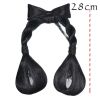 Women Wig Han Chinese Clothing Bowknot Updo Headband Hair Bun Chinese Traditional Costume Accessory Black Hairpiece - Default