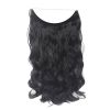 Fish Line Natural Fiber Hairpiece Hair Extension Long Women Curly Straight Wig - 05