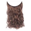 Fish Line Natural Fiber Hairpiece Hair Extension Long Women Curly Straight Wig - 06