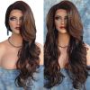 Women Fashion Long Wavy Curly Hair Cospaly Costume Full Wigs Hair Extension - Brown
