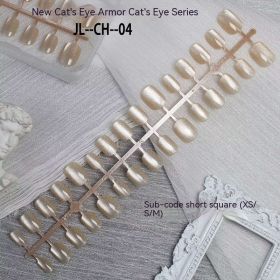 Semi-finished Products Nail Tip Rainbow Cat's Eye Handmade (Option: JLCH04 Short Square-XStoStoM Pieces)
