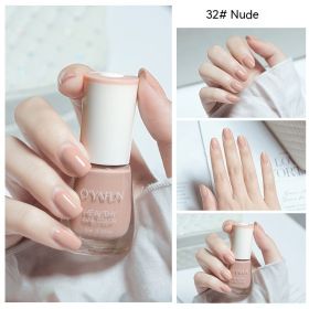 Nail Polish New Water-based Long-lasting Quick-drying Transparent (Option: 32 Nude-8ML)