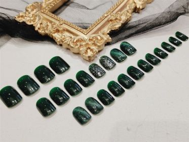 Cat Eye Detachable Nail Patch Emerald Sparkling Diamond (Option: F78-Glue style)