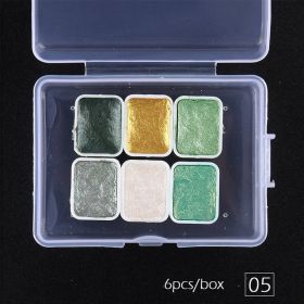 Shimmering Powder Solid Metal Pearlescent Watercolor Smudges Japanese Paint Nail Smudges Painted (Option: Metal Pearl 05)