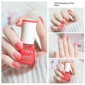 Nail Polish New Water-based Long-lasting Quick-drying Transparent (Option: 15 Strawberry Star Spot-8ML)