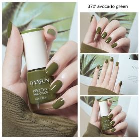 Nail Polish New Water-based Long-lasting Quick-drying Transparent (Option: 37 Avocado Green-8ML)