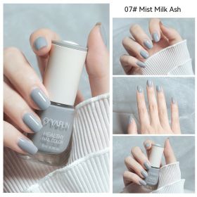 Nail Polish New Water-based Long-lasting Quick-drying Transparent (Option: 07 Misty Milk Gray-8ML)