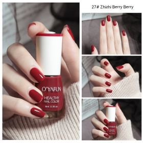 Nail Polish New Water-based Long-lasting Quick-drying Transparent (Option: 27 Cheese Berries-8ML)