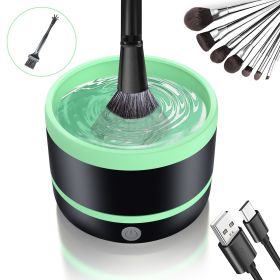Electric Cosmetic Brush Cleaning Device Type-c Suit Beauty Tools (Option: Green-Typec)