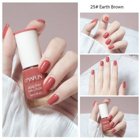 Nail Polish New Water-based Long-lasting Quick-drying Transparent (Option: 25 Earth Brown-8ML)