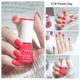 Nail Polish New Water-based Long-lasting Quick-drying Transparent (Option: 21 Peach Blossom-8ML)