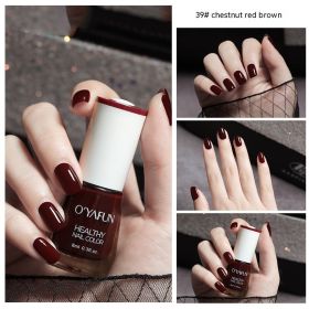 Nail Polish New Water-based Long-lasting Quick-drying Transparent (Option: 39 Chestnut Red Brown-8ML)