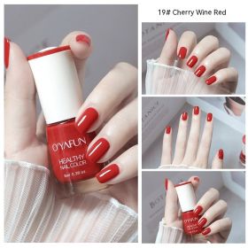 Nail Polish New Water-based Long-lasting Quick-drying Transparent (Option: 19 Cherry Wine Red-8ML)