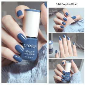 Nail Polish New Water-based Long-lasting Quick-drying Transparent (Option: 31 Dolphin Blue-8ML)